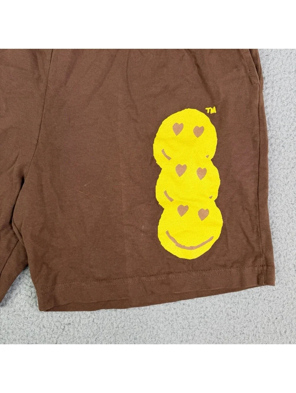 Hyde Park You Aren’t Invited Mens Large 32x6 Brown Jogger Shorts Smiley Face